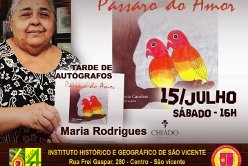 Lançamento do Livro : Pássaro do Amor. da Escritora Maria Rodrigues.